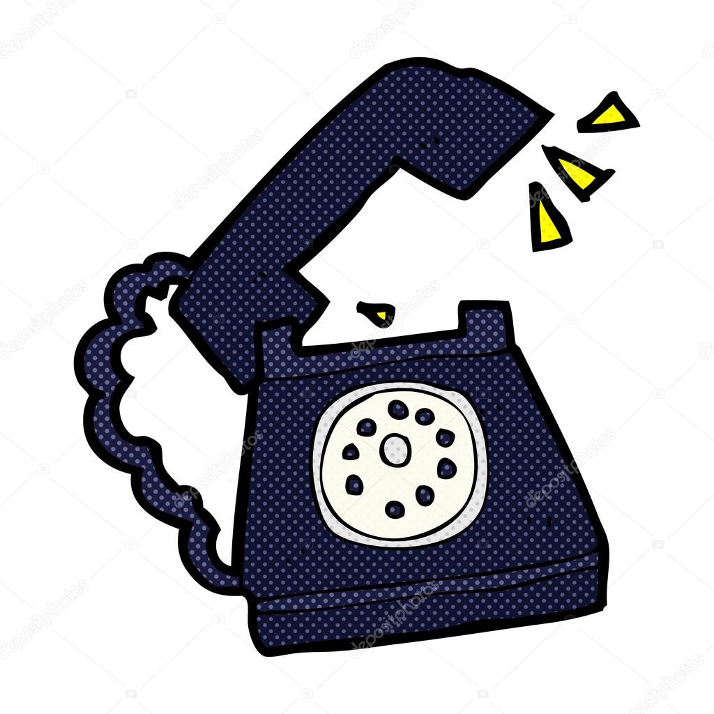 Comic cartoon ringing telephone Stock Vector Image by ©lineartestpilot  #74312469