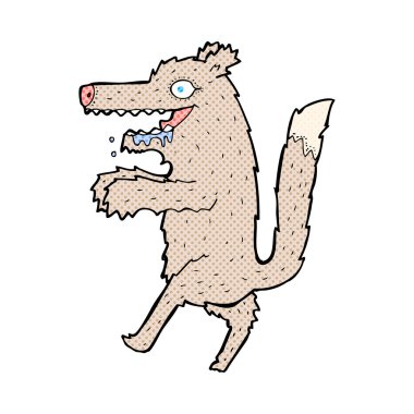 komik karikatür büyük kötü kurt