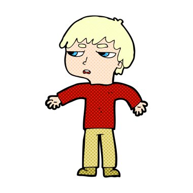 komik karikatür rahatsız çocuk