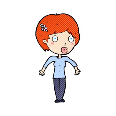 komik karikatür şok kadın