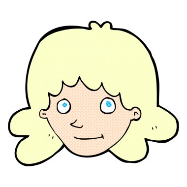 komik karikatür mutlu kadın yüzü