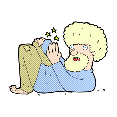 komik karikatür hippi adam