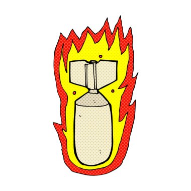 komik karikatür yanan bomba