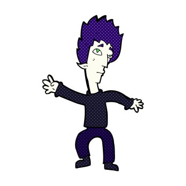 komik karikatür vampir adam