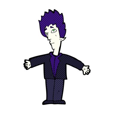 komik karikatür vampir adam