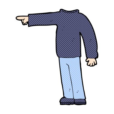 komik karikatür başsız adam işaret