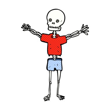 komik karikatür iskelet giysili