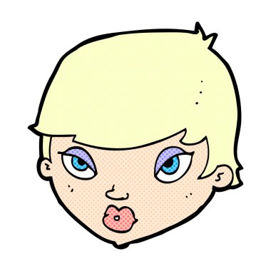 komik karikatür etkilenmemiş kadın