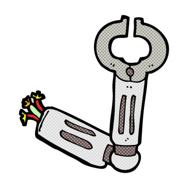 komik karikatür robot kol