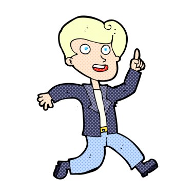 Harika bir fikir adamla komik karikatür