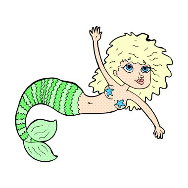 komik karikatür güzel deniz kızı