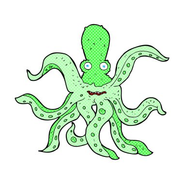 komik karikatür dev ahtapot