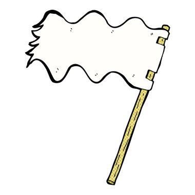 komik karikatür beyaz bayrak