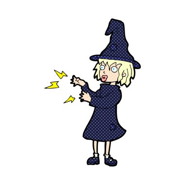 komik karikatür cadı döküm büyü