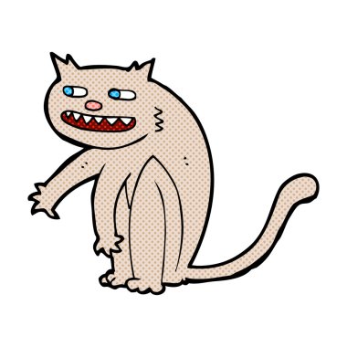 komik karikatür mutlu kedi