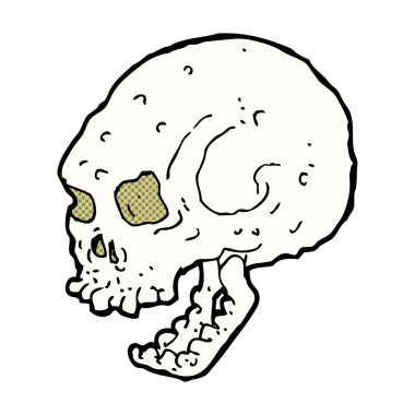 komik karikatür ürkütücü kafatası