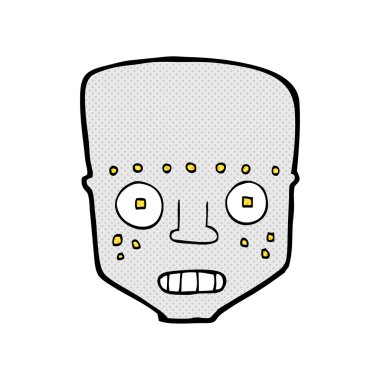 komik karikatür robot baş