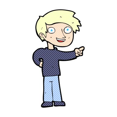 komik karikatür adam işaret