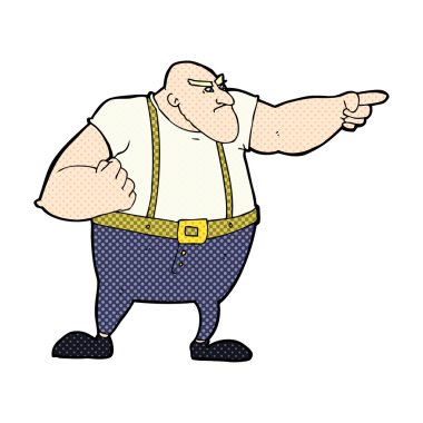 komik karikatür kızgın sert çocuk işaret