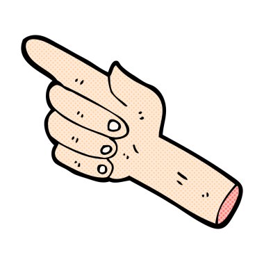 komik karikatür işaret eden bir ele