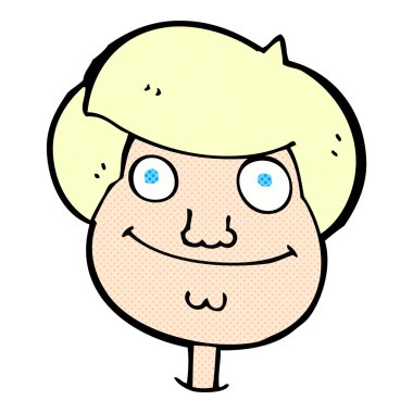 komik karikatür mutlu çocuğun yüzünü