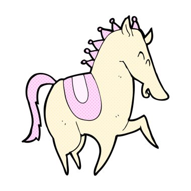 komik karikatür Şahlanan at