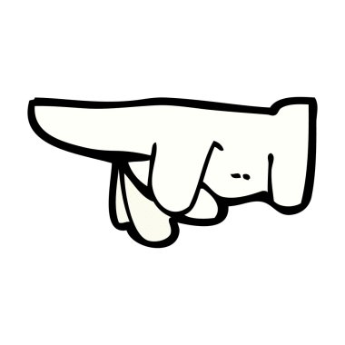 komik karikatür işaret eden bir ele