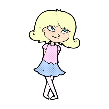 komik karikatür akıllı kız