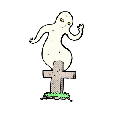 komik karikatür hayalet mezardan yükselen