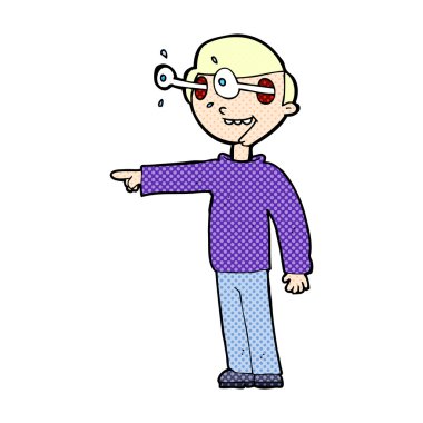 komik karikatür bakan adam