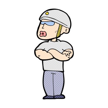 komik karikatür güvenlik görevlisi