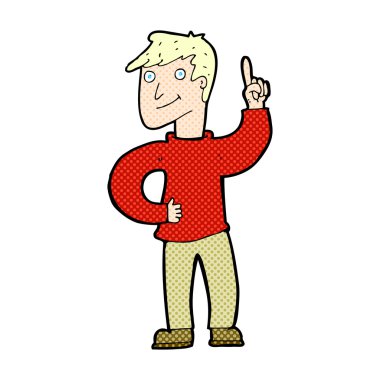 Harika bir fikir adamla komik karikatür