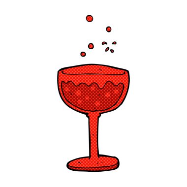 komik karikatür köpüklü kokteyl