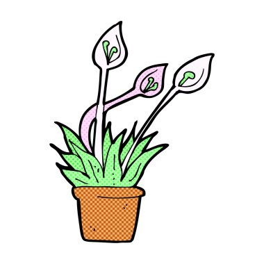 komik karikatür orkide bitki