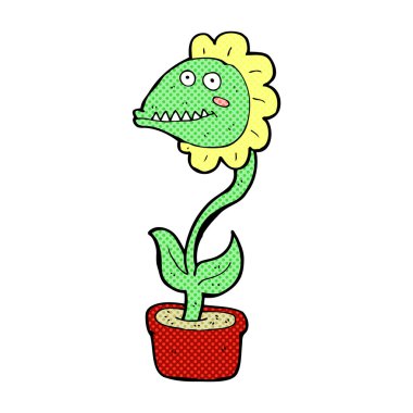 komik karikatür canavar bitki