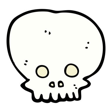 komik karikatür ürkütücü kafatası sembolü