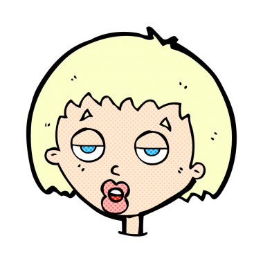 komik karikatür sıkılmış kadın