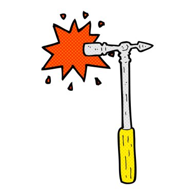 komik karikatür PIN çekiç