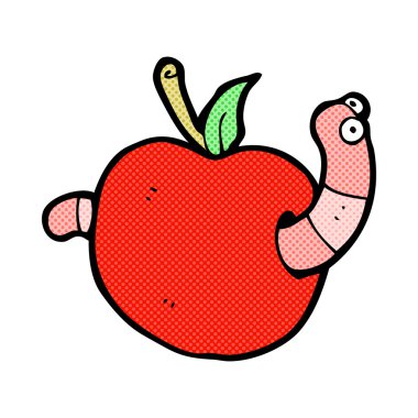 komik karikatür solucan Apple