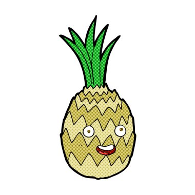 komik karikatür mutlu ananas