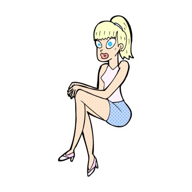 komik karikatür güzel kadın