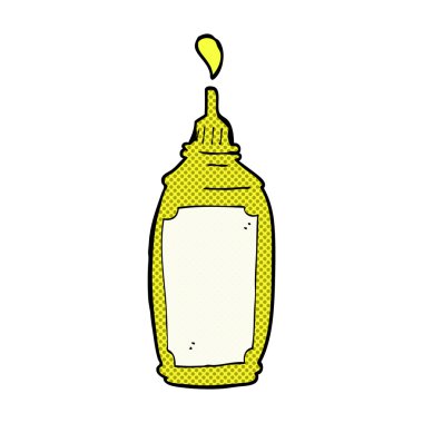 komik karikatür hardal şişesi