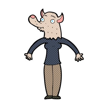 komik karikatür dostu kurt adam kadın