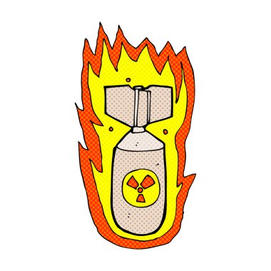 komik karikatür yanan bomba