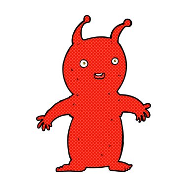 komik karikatür mutlu küçük yabancı