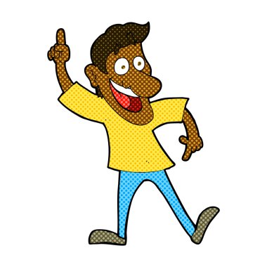 Harika bir fikir adamla komik karikatür