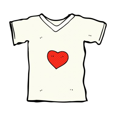 aşk kalp ile komik karikatür t gömlek
