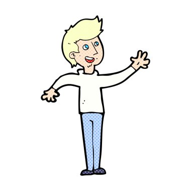 komik karikatür adam sallayarak