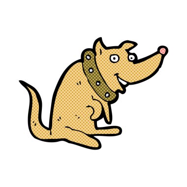 komik karikatür mutlu köpek büyük yaka içinde