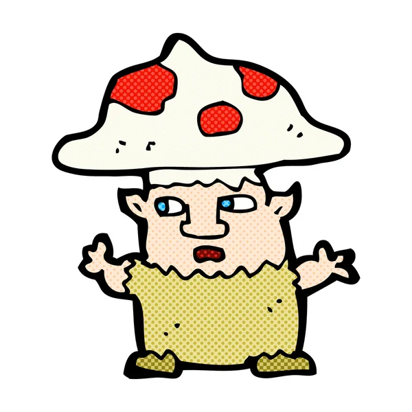 Komiks kreskówka mężczyzna trochę grzybów — Wektor stockowy